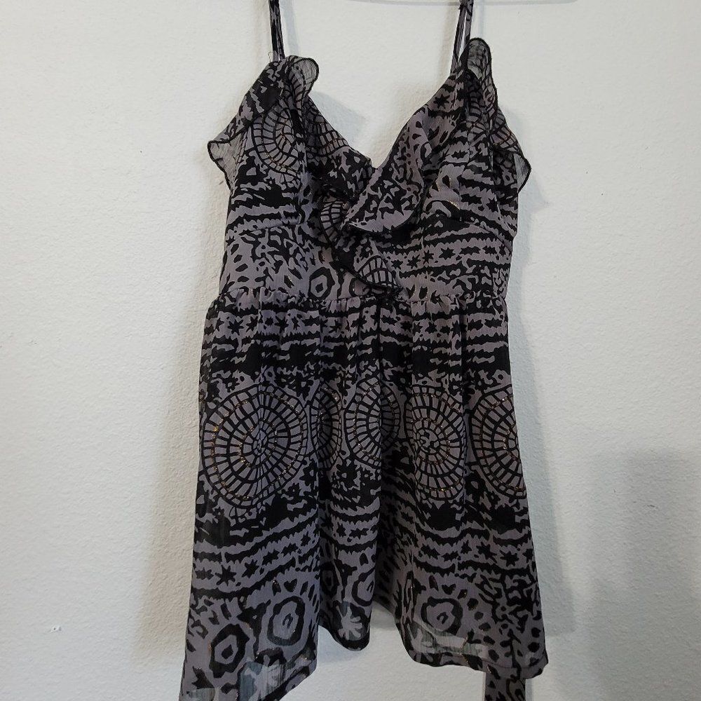 KIRRO Grey-Black Lined Top 535